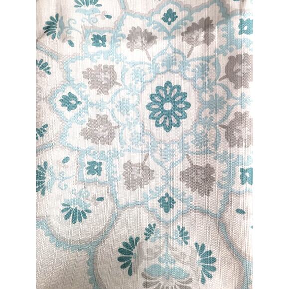 Morrocan Style Floral Pattern Polyester Fabric Shower Curtain, 72x72, Blue/White - Picture 8 of 12